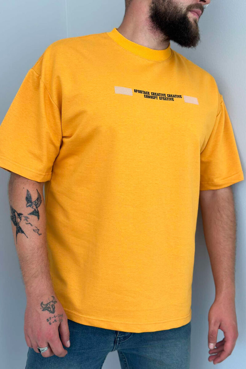 CREATIVE MEN TSHIRT MUSTARD/MUSTARDE - 3