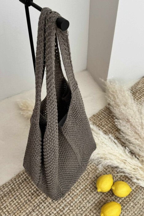 CROCHET BEACH WOMEN BAG BROWN/KAFE - 3