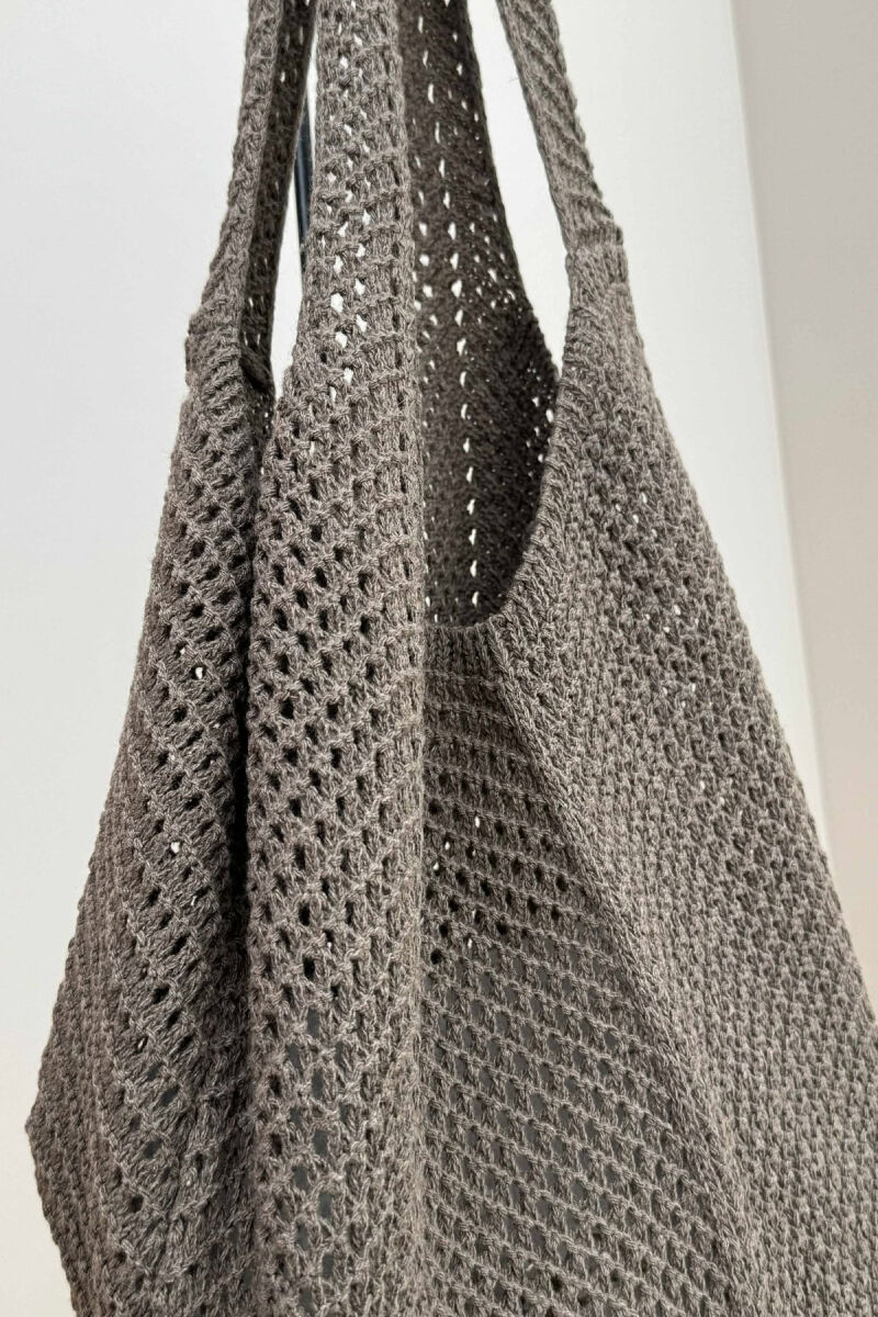 CROCHET BEACH WOMEN BAG BROWN/KAFE - 4