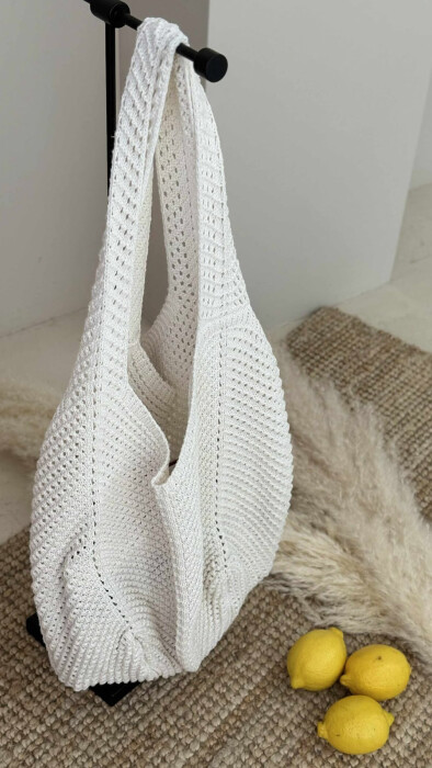 CROCHET BEACH WOMEN BAG CREAM/KREM - 3