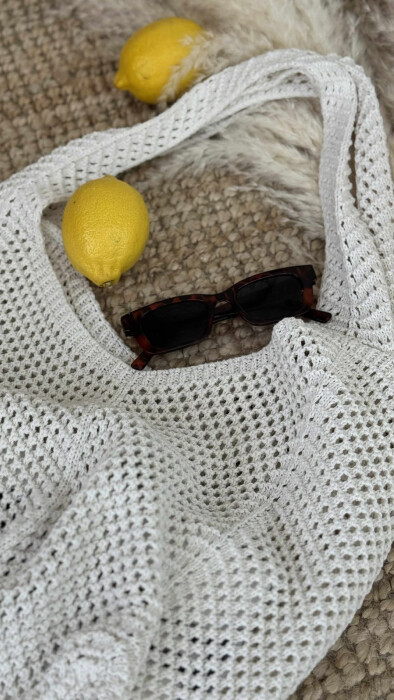 CROCHET BEACH WOMEN BAG CREAM/KREM - 4