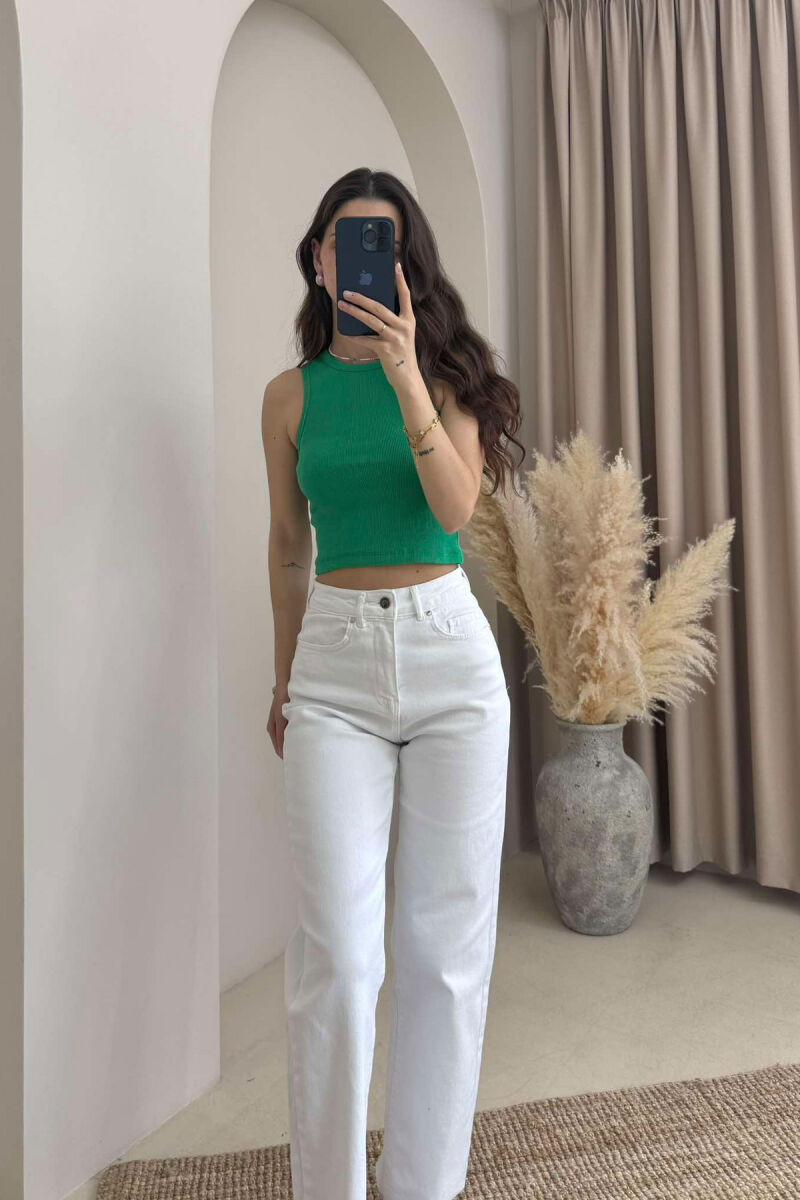 CROP I THJESHTË NJËNGJYRËSH NË NGJYRË JESHILE - 4