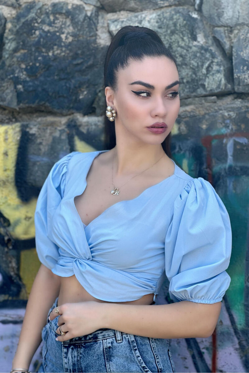 CROP PËR FEMRA NË NGJYRËN BABY BLUE - 2