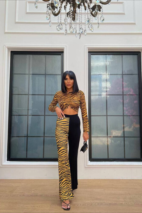 CROP + TROUSERS TWO COLORS WOMAN SET ZEB/ZEBER - KLAUDIO FASHION