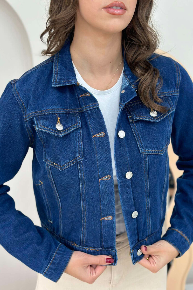 CROPPED DENIM WOMEN JACKET BLUE/BLU - 3