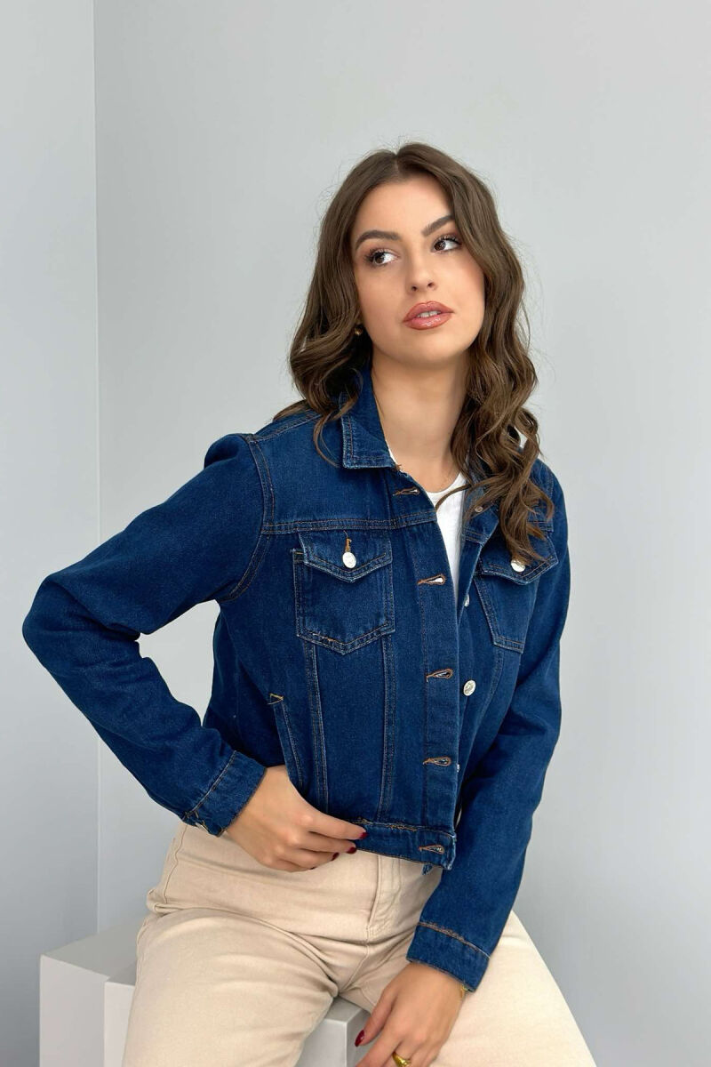 CROPPED DENIM WOMEN JACKET BLUE/BLU - 4