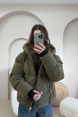 CROPPED HOOD WOMEN PUFFER JACKET OLIVE/ULLI 