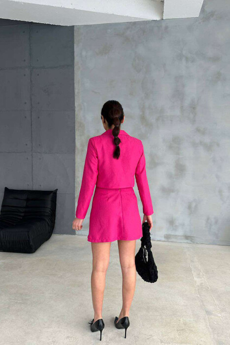 CROPPED JACKET+SKIRT ONE COLOR WOMEN SET FUCHSIA/CIKLAMI - 7