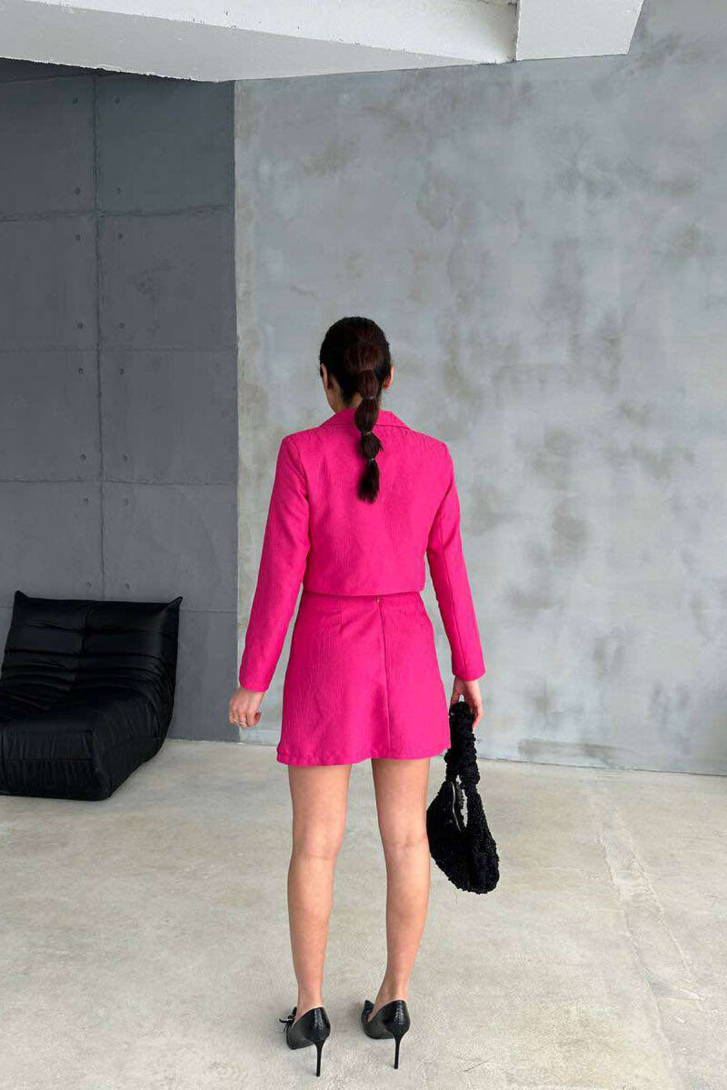 CROPPED JACKET+SKIRT ONE COLOR WOMEN SET FUCHSIA/CIKLAMI - 7