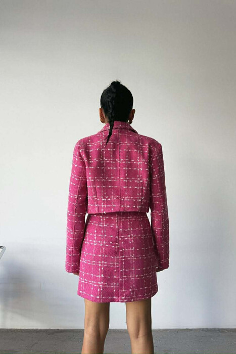 CROPPED JACKET+SKIRT SQUARED WOMEN SET FUCHSIA/CIKLAMI - 5