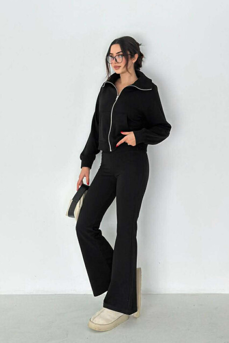 CROPPED JACKET+TROUSERS SIMPLE WOMEN SET BLACK/ E ZEZE - 2