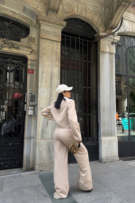 CROPPED JACKET+TROUSERS WOMEN SET BEIGE/BEZHE - 6