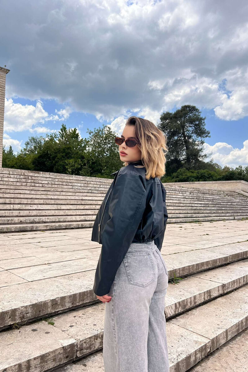 CROPPED LEATHER WOMEN JACKET BLACK/ E ZEZE - 4