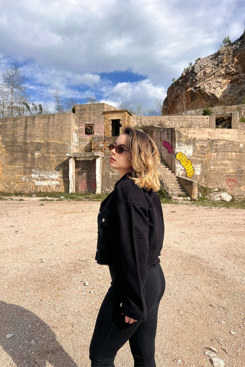 CROPPED SIMPLE WOMEN JACKET BLACK/ E ZEZE - 4