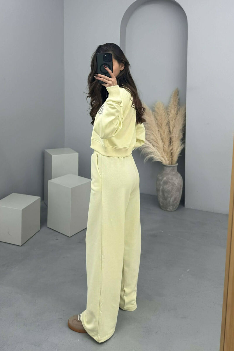 CROPPED SWEATSHIRT+SWEATPANTS WRITTINGS WOMEN SET YELLOW/E VERDHE - 4
