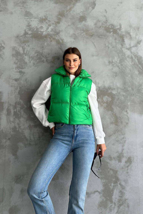 CROPPED WOMEN VEST IN GREEN COLOR - 2