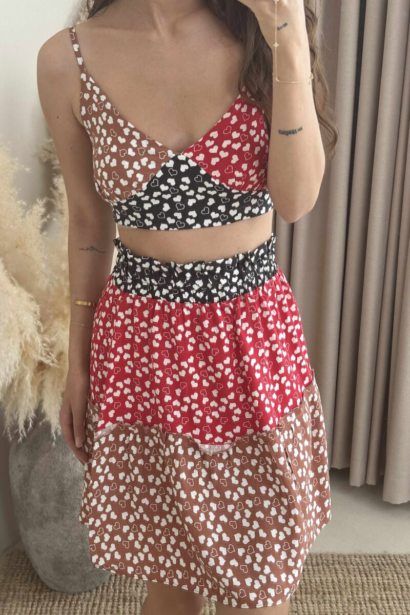 CROP+SKIRT DIFFERET COLORS WOMAN SET MULTIPLE/SHNGJ - 2