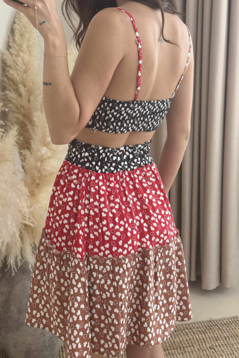 CROP+SKIRT DIFFERET COLORS WOMAN SET MULTIPLE/SHNGJ - 3