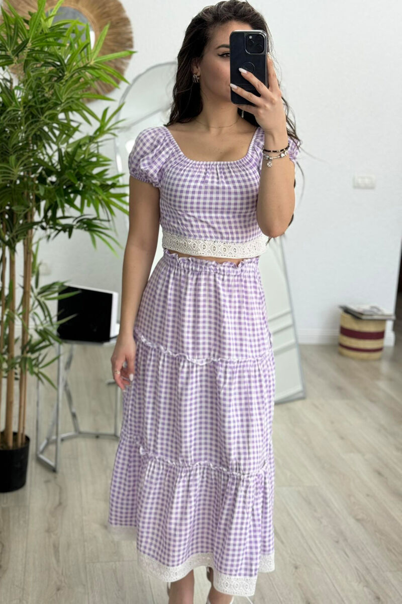 CROP+SKIRT SQUARE WOMAN SET PURPLE/LEJLA - 3