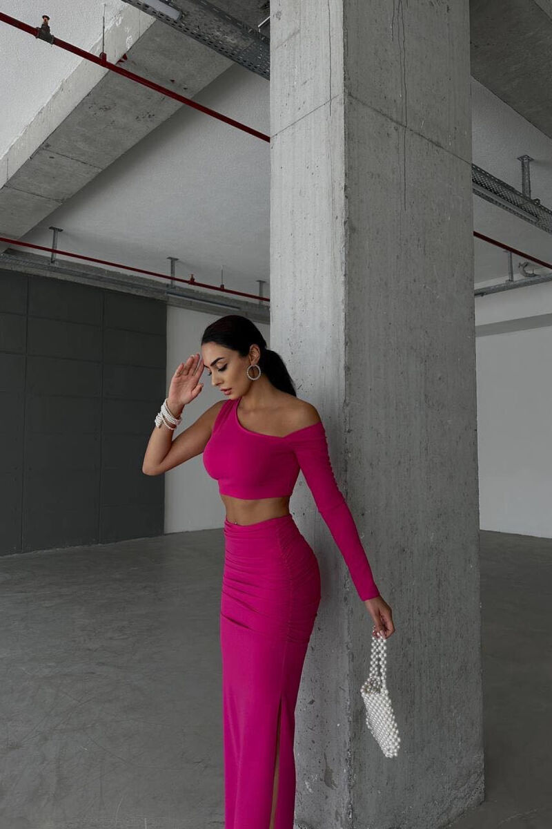 CROP+SKIRT TWO PIECES WOMAN SET FUCHSIA/CIKLAMI - 2