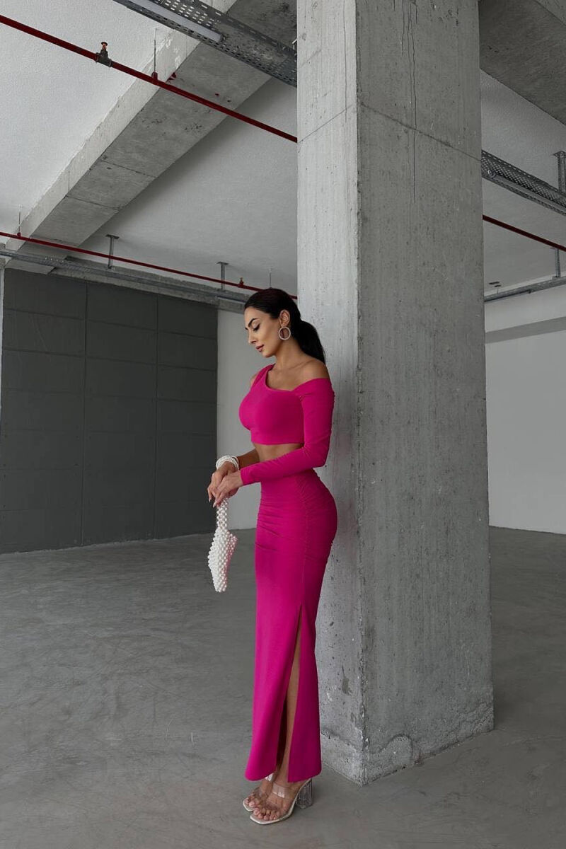 CROP+SKIRT TWO PIECES WOMAN SET FUCHSIA/CIKLAMI - 3