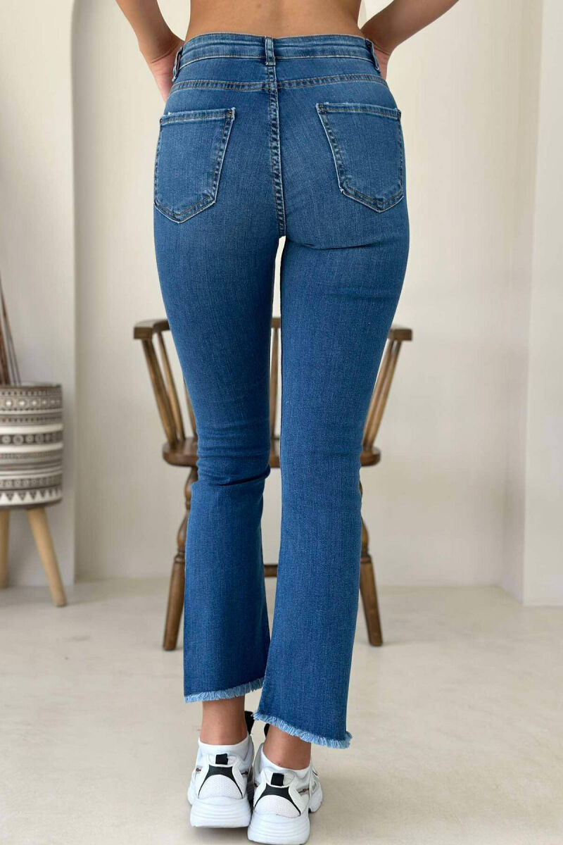 CUT-OFF RIPPED END WOMEN JEANS BLUE/BLU - 2