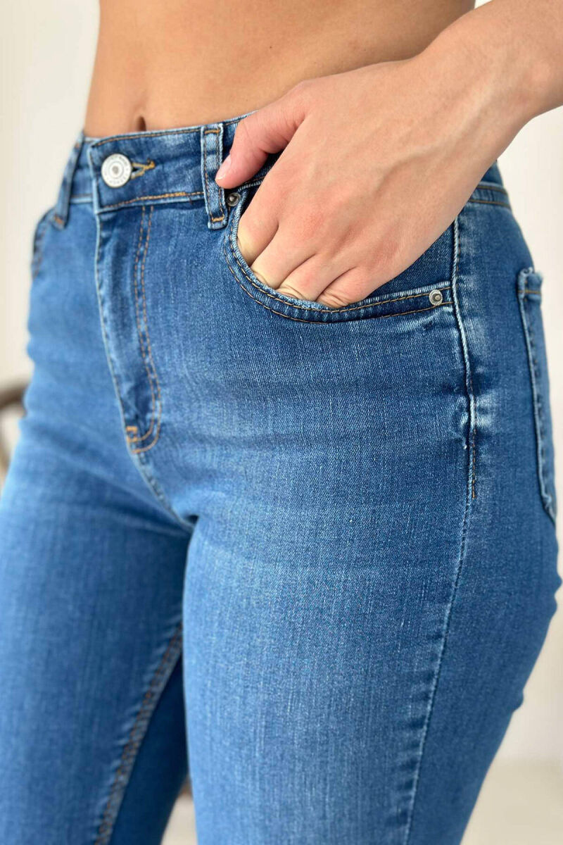 CUT-OFF RIPPED END WOMEN JEANS BLUE/BLU - 3