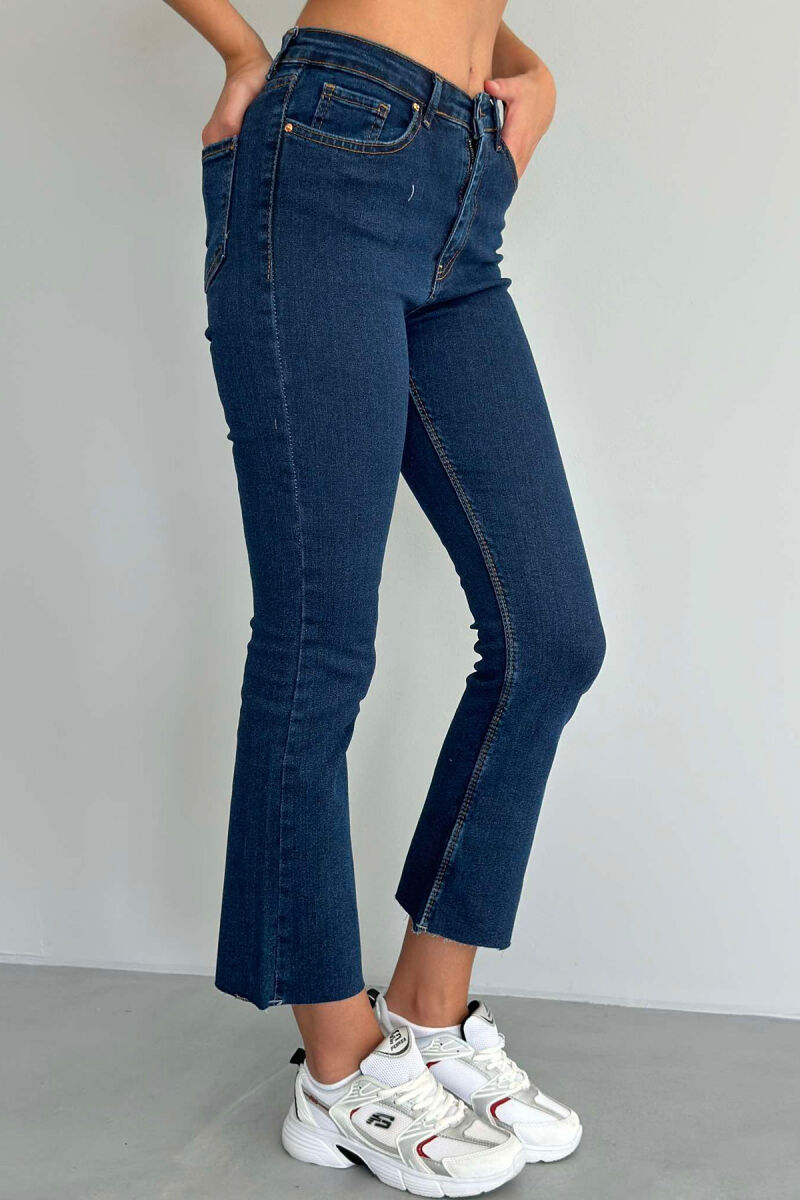 CUT OFF WIDE END WOMEN JEANS BLUE/BLU - 2