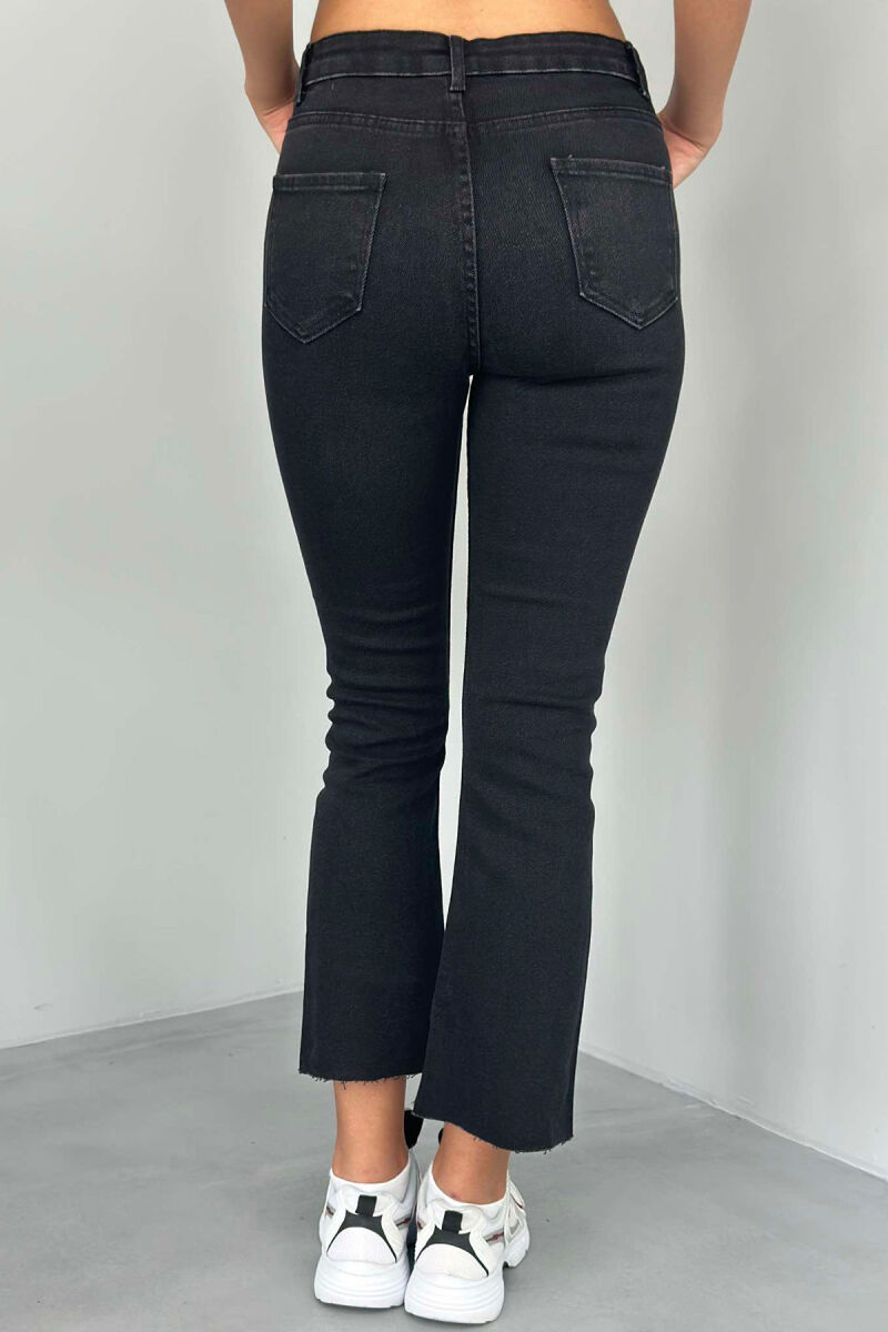 CUTT OFF WIDE END WOMEN JEANS BLACK/ E ZEZE - 4