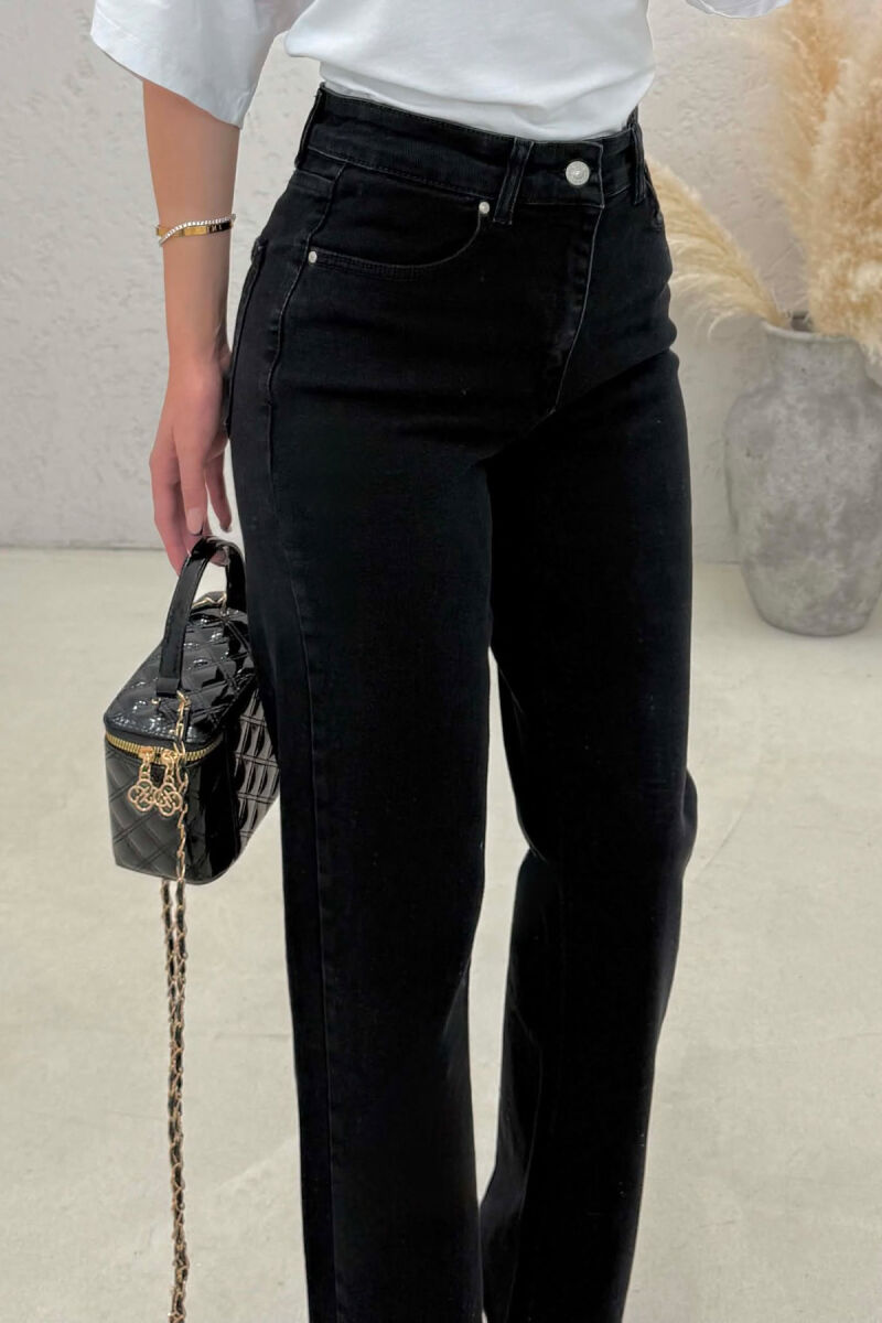 CUTTED EDGES SIMPLE WOMAN JEANS BLACK/ E ZEZE - 3