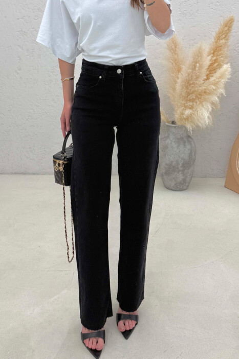 CUTTED EDGES SIMPLE WOMAN JEANS BLACK/ E ZEZE - 4