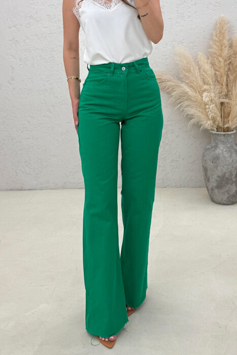CUTTED EDGES SIMPLE WOMAN JEANS GREEN/JESHILE - 4