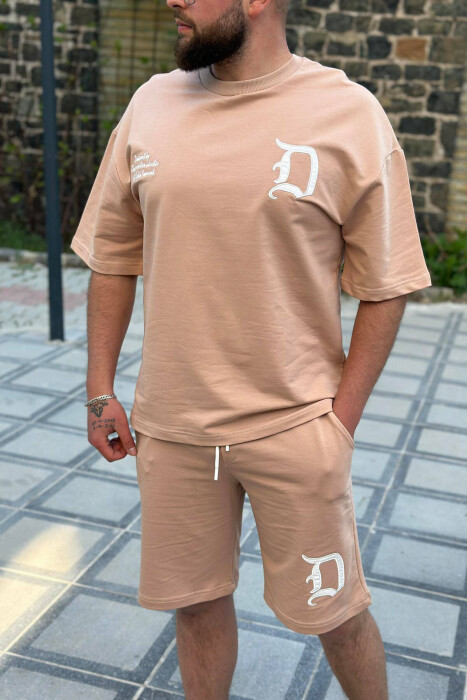 D LETTER COTTON MEN SWEATSUIT BEIGE/BEZHE - 2