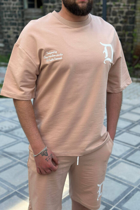 D LETTER COTTON MEN SWEATSUIT BEIGE/BEZHE - 4