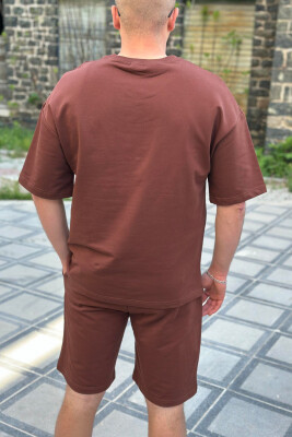 D LETTER COTTON MEN SWEATSUIT BROWN/KAFE - 4