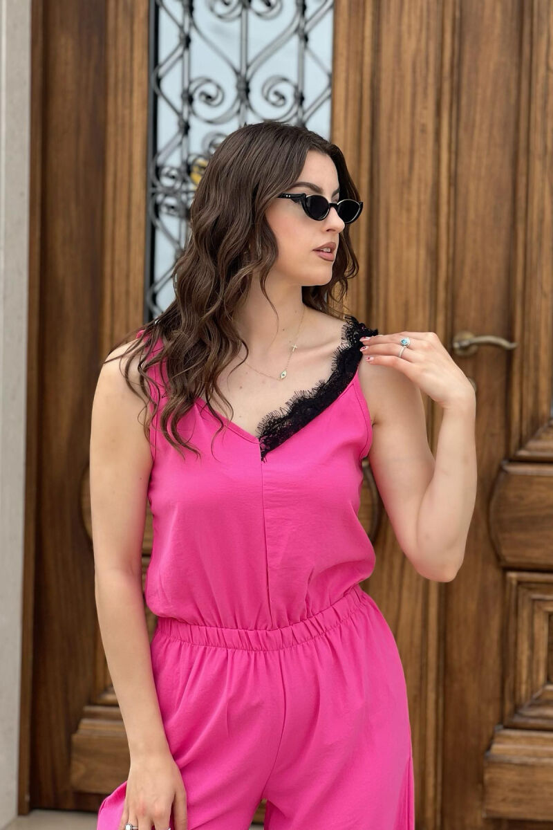 DANTELLE V-NECK WOMEN JUMPSUIT PINK/ROZE - 4