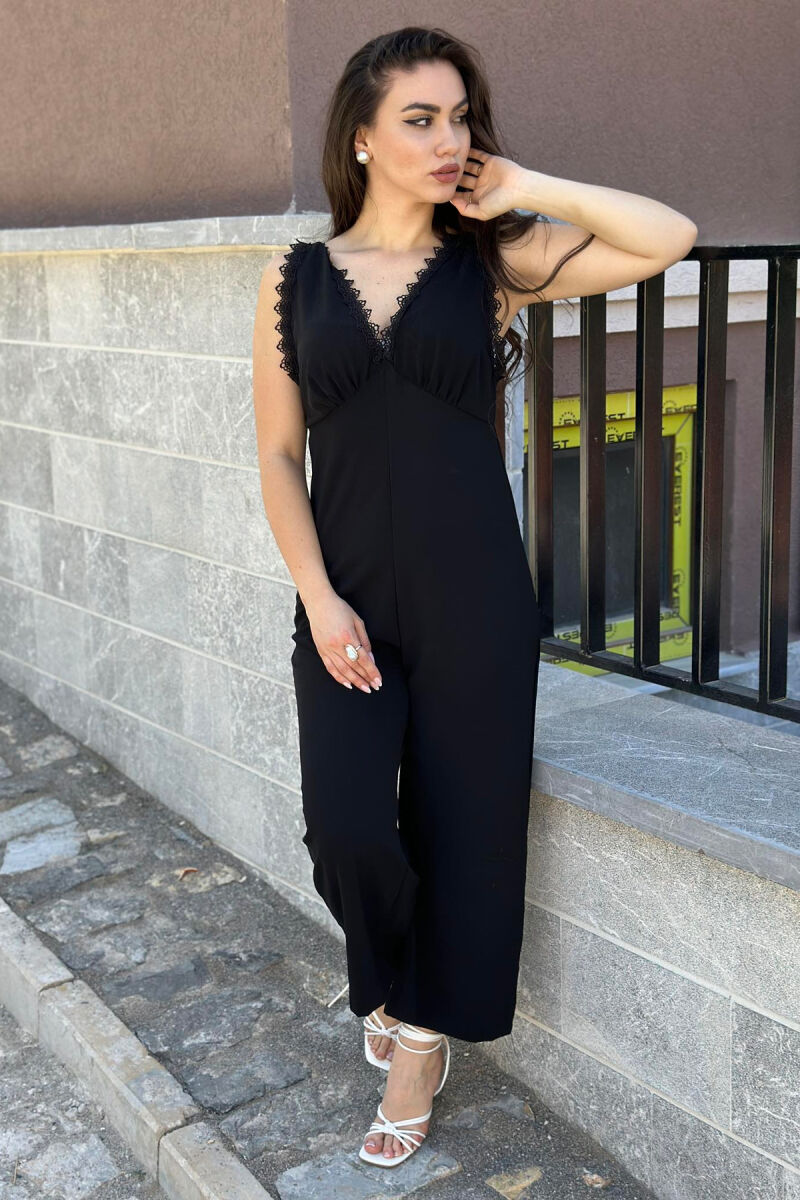 DANTELLE VNECK WOMEN JUMPSUIT BLACK/ E ZEZE - 1