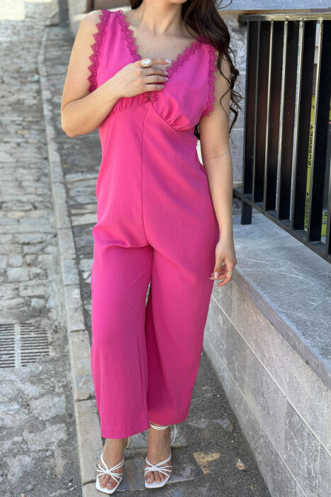 DANTELLE VNECK WOMEN JUMPSUIT PINK/ROZE - 2