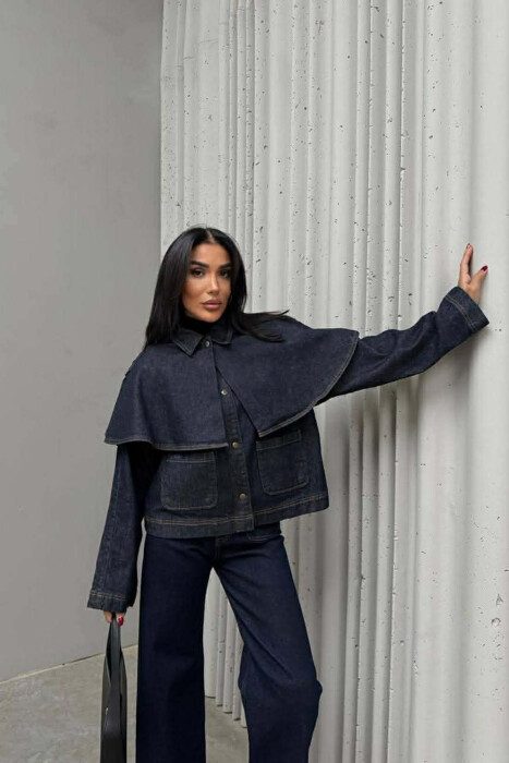 XHAKETE XHINS ME PELERINE PER FEMRA NE NGJYRE BLU - KLAUDIO FASHION