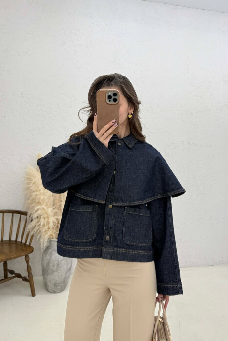 XHAKETE XHINS ME PELERINE PER FEMRA NE NGJYRE BLU - KLAUDIO FASHION