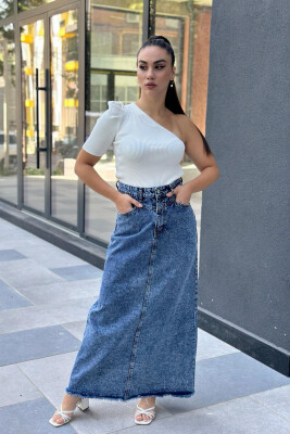 DENIM LONG WOMEN SKIRT BLUE/BLU 