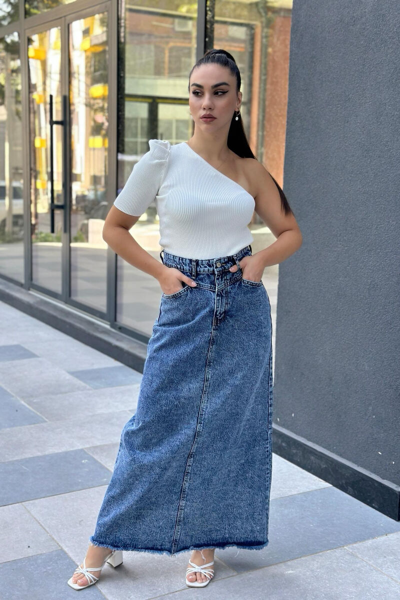 DENIM LONG WOMEN SKIRT BLUE/BLU - 1