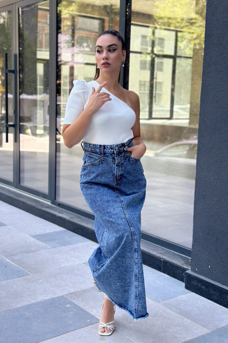 DENIM LONG WOMEN SKIRT BLUE/BLU - 2