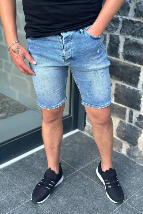 DENIM MAN SHORT JEANS LIGHTBLUE/BZ - KLAUDIO FASHION