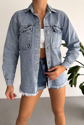 DENIM POCKET WOMAN JACKET LIGHTBLUE/BZ 