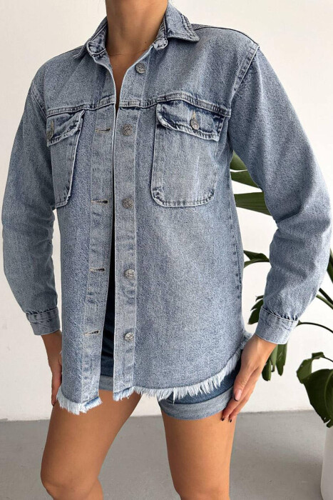 DENIM POCKET WOMAN JACKET LIGHTBLUE/BZ - 3