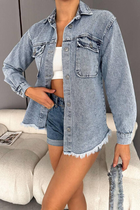 DENIM POCKET WOMAN JACKET LIGHTBLUE/BZ - 4