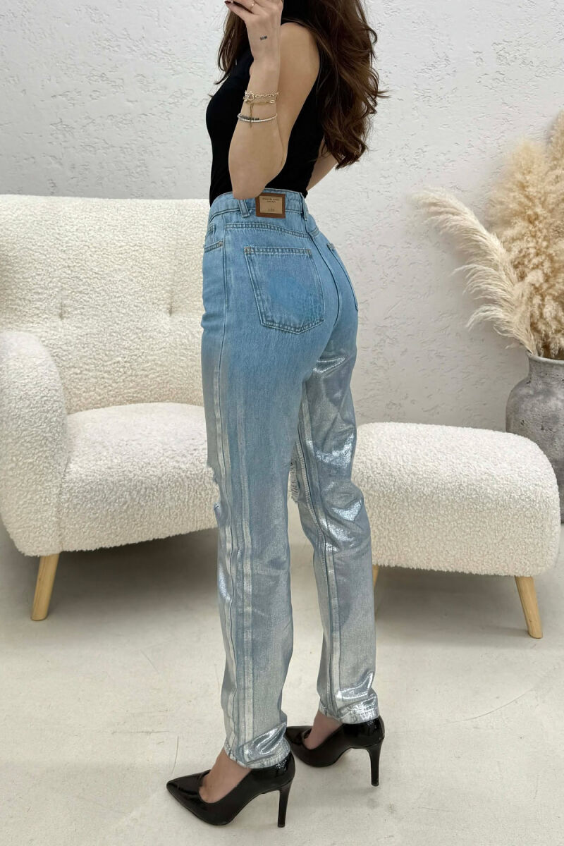 DENIM SHINY DETAILS WOMEN JEANS SILVER/ARGJEND - 2