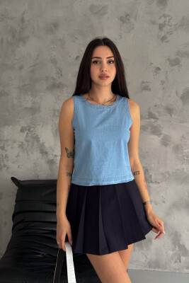 DENIM SIMPLE WOMAN TOP LIGHTBLUE/BZ 