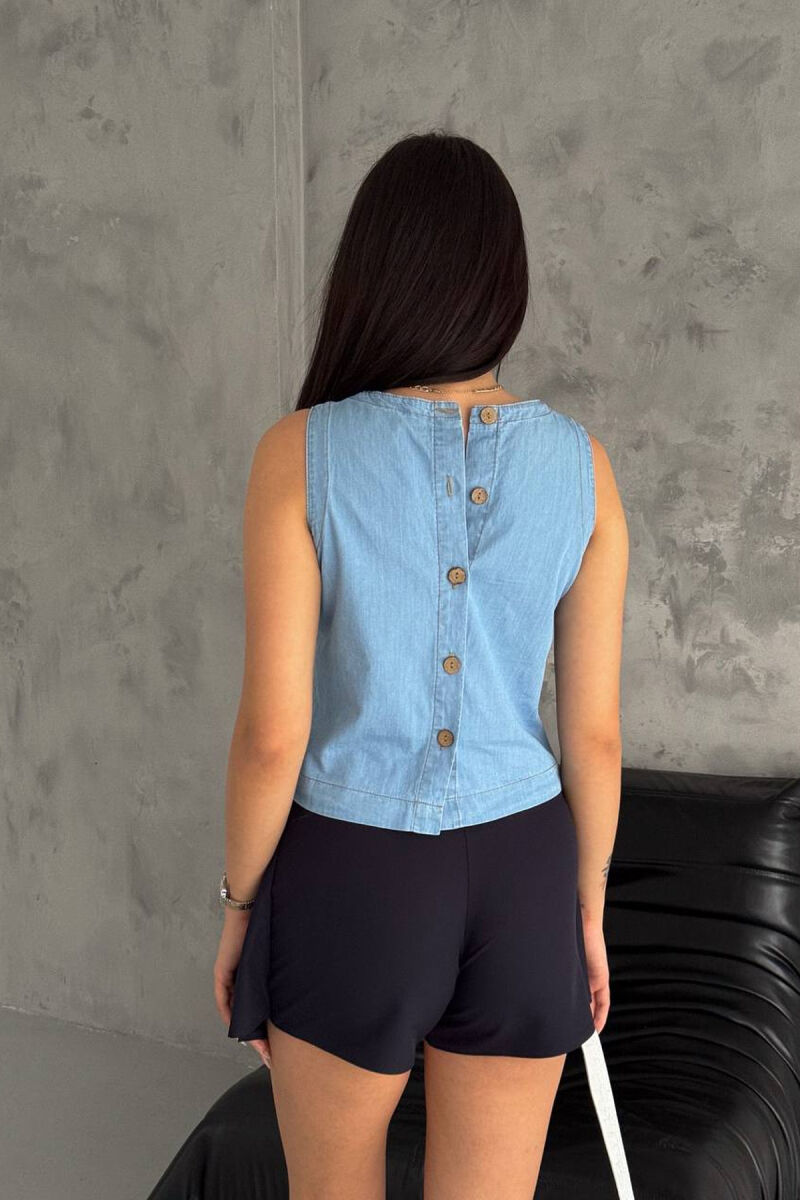 DENIM SIMPLE WOMAN TOP LIGHTBLUE/BZ - 4